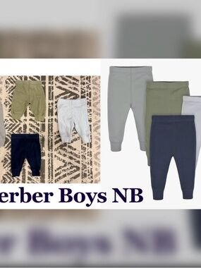 Gerber Ribbed Baby Joggers Trio in Navy, Olive, and Light Gray